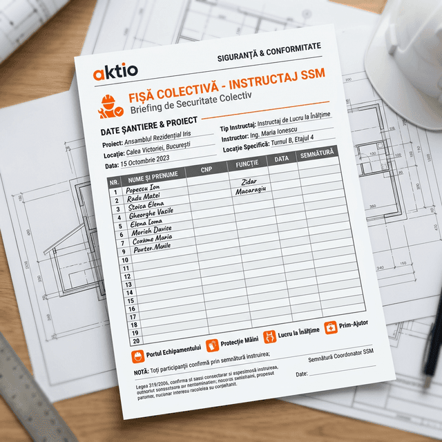 Fișă Colectivă Instructaj SSM